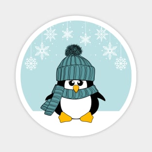 Krimbles Festive Christmas Winter Green Snowflake Penguin Magnet